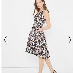 White House Black Market Floral Print Midi Dress